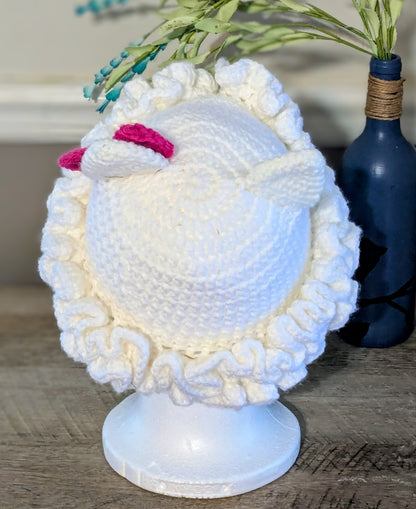 Cat Ear Ruffle Crochet Hat Pattern PDF - Ruffle Beanie, Easy Crochet Pattern, Cute Cat Hat, Beginner Friendly, Instant download