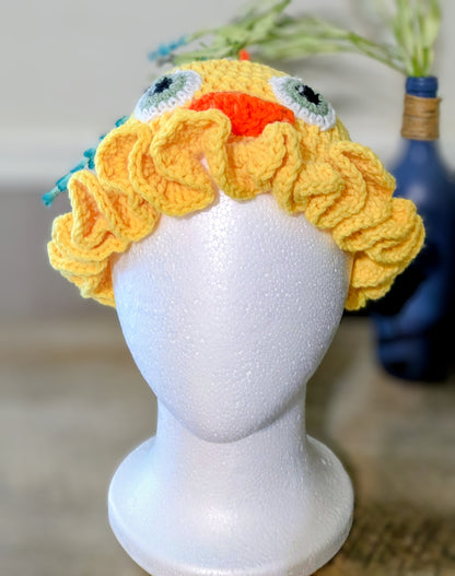 Crochet Chick Ruffle Hat – Handmade Baby Chick Hat – Cute Animal Beanie for Toddler, Child, Teen & Adult