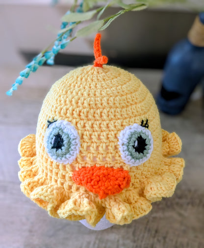 Crochet Chick Ruffle Hat – Handmade Baby Chick Hat – Cute Animal Beanie for Toddler, Child, Teen & Adult