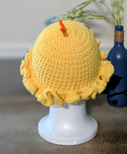 Crochet Chick Ruffle Hat – Handmade Baby Chick Hat – Cute Animal Beanie for Toddler, Child, Teen & Adult