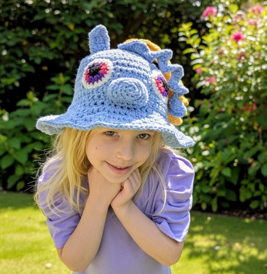 Handmade Pony Crochet Bucket Hat – Cute Horse Hat for Kids & Toddler | Whimsical Animal Sun Hat